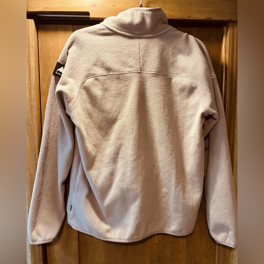 Burton Hearth Fleece Jacket Women Medium Peach/Pink Pockets 1/4 Snap Pullover - Picture 3 of 5